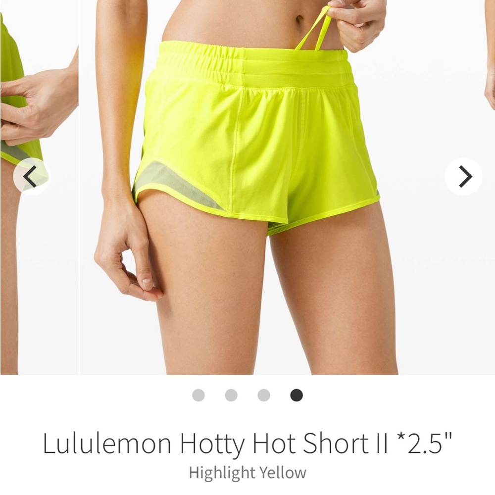 Lululemon Hotty Hot Short II *2.5" Highlight Yellow Size 8